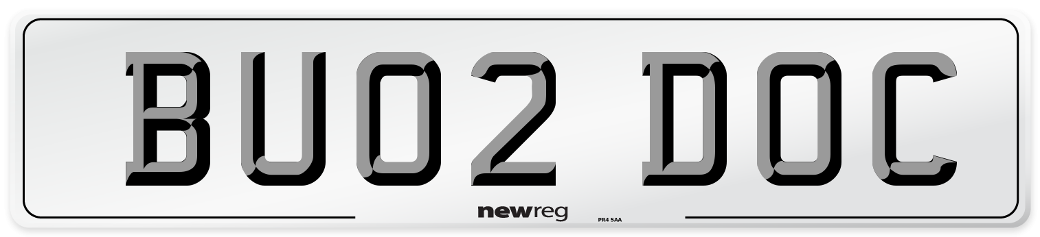BU02 DOC Number Plate from New Reg
